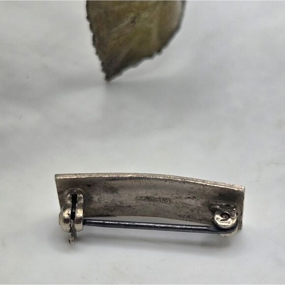 "5/$25" Small Sterling Silver Bar Brooch Pin - Picture 3 of 7